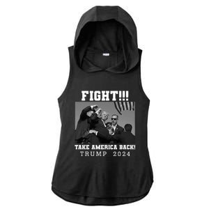 Trump Fight 2024 Trump Shot Fight Trump 2024 Ladies PosiCharge Tri-Blend Wicking Draft Hoodie Tank