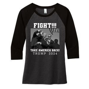 Trump Fight 2024 Trump Shot Fight Trump 2024 Women's Tri-Blend 3/4-Sleeve Raglan Shirt