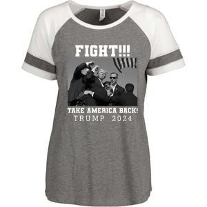 Trump Fight 2024 Trump Shot Fight Trump 2024 Enza Ladies Jersey Colorblock Tee