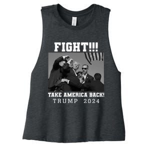 Trump Fight 2024 Trump Shot Fight Trump 2024 Women's Racerback Cropped Tank