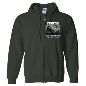 Trump Fight 2024 Trump Shot Fight Trump 2024 Full Zip Hoodie