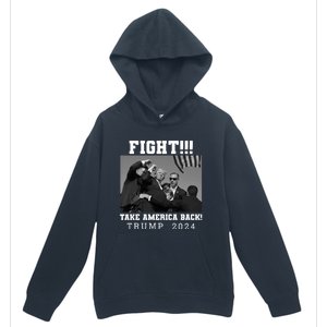 Trump Fight 2024 Trump Shot Fight Trump 2024 Urban Pullover Hoodie