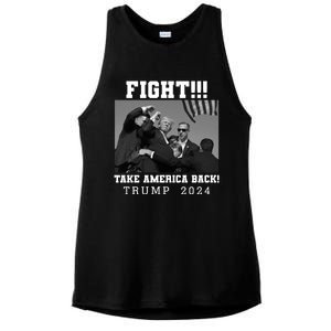 Trump Fight 2024 Trump Shot Fight Trump 2024 Ladies PosiCharge Tri-Blend Wicking Tank