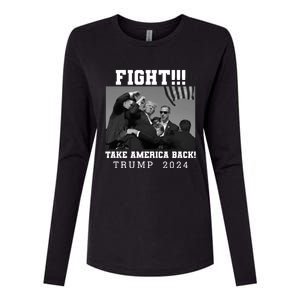 Trump Fight 2024 Trump Shot Fight Trump 2024 Womens Cotton Relaxed Long Sleeve T-Shirt