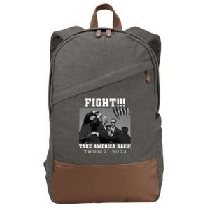 Trump Fight 2024 Trump Shot Fight Trump 2024 Cotton Canvas Backpack