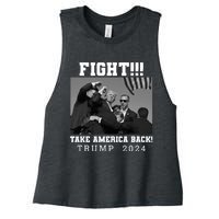 Trump Fight 2024 Trump Shot Fight Trump 2024 Women's Racerback Cropped Tank