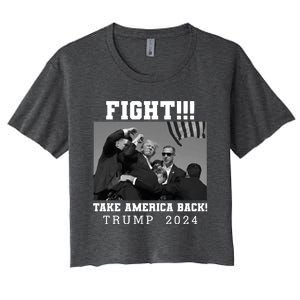 Trump Fight 2024 Trump Shot Fight Trump 2024 Women's Crop Top Tee