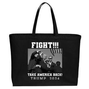 Trump Fight 2024 Trump Shot Fight Trump 2024 Cotton Canvas Jumbo Tote