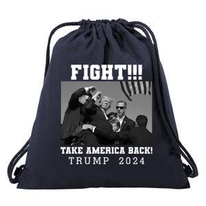 Trump Fight 2024 Trump Shot Fight Trump 2024 Drawstring Bag