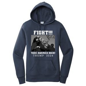 Trump Fight 2024 Trump Shot Fight Trump 2024 Women's Pullover Hoodie