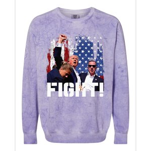 Trump Fight 2024 Trump Shot Fight Trump 2024 Colorblast Crewneck Sweatshirt