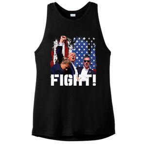 Trump Fight 2024 Trump Shot Fight Trump 2024 Ladies PosiCharge Tri-Blend Wicking Tank