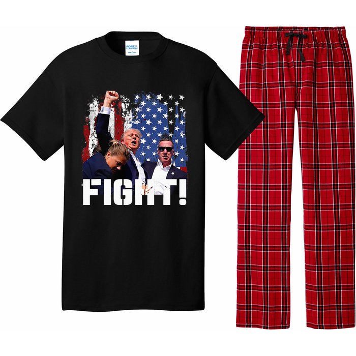 Trump Fight 2024 Trump Shot Fight Trump 2024 Pajama Set