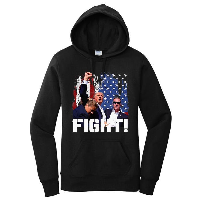 Trump Fight 2024 Trump Shot Fight Trump 2024 Women's Pullover Hoodie