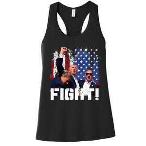 Trump Fight 2024 Trump Shot Fight Trump 2024 Women's Racerback Tank