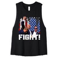 Trump Fight 2024 Trump Shot Fight Trump 2024 Women's Racerback Cropped Tank