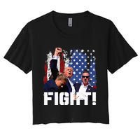 Trump Fight 2024 Trump Shot Fight Trump 2024 Women's Crop Top Tee