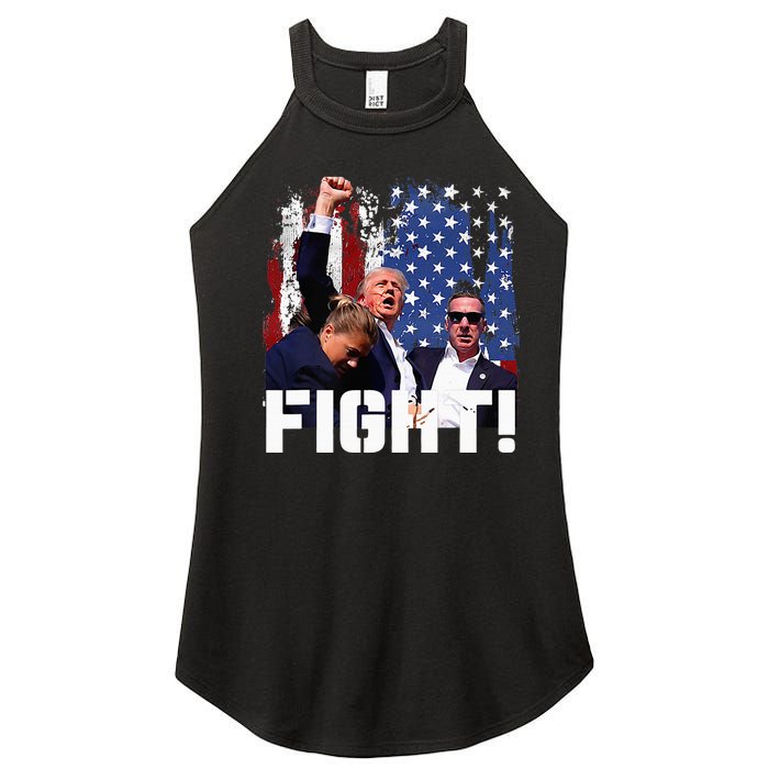 Trump Fight 2024 Trump Shot Fight Trump 2024 Women's Perfect Tri Rocker Tank