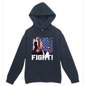 Trump Fight 2024 Trump Shot Fight Trump 2024 Urban Pullover Hoodie