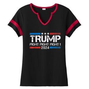 Trump Fight 2024 Trump Shot Fight Trump 2024 Ladies Halftime Notch Neck Tee