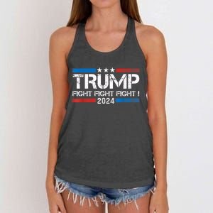 Trump Fight 2024 Trump Shot Fight Trump 2024 Women's Knotted Racerback Tank