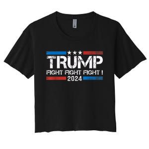 Trump Fight 2024 Trump Shot Fight Trump 2024 Women's Crop Top Tee