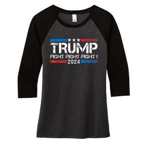 Trump Fight 2024 Trump Shot Fight Trump 2024 Women's Tri-Blend 3/4-Sleeve Raglan Shirt