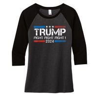 Trump Fight 2024 Trump Shot Fight Trump 2024 Women's Tri-Blend 3/4-Sleeve Raglan Shirt