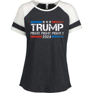 Trump Fight 2024 Trump Shot Fight Trump 2024 Enza Ladies Jersey Colorblock Tee