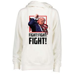 Trump Fight 2024 Trump Shot Fight Trump 2024 Womens Funnel Neck Pullover Hood