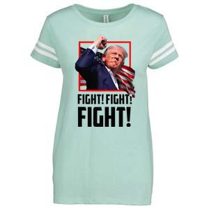 Trump Fight 2024 Trump Shot Fight Trump 2024 Enza Ladies Jersey Football T-Shirt