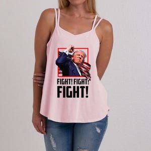 Trump Fight 2024 Trump Shot Fight Trump 2024 Women's Strappy Tank