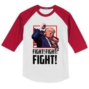 Trump Fight 2024 Trump Shot Fight Trump 2024 Kids Colorblock Raglan Jersey