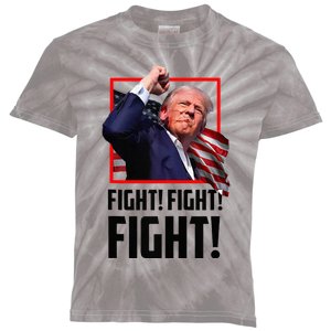 Trump Fight 2024 Trump Shot Fight Trump 2024 Kids Tie-Dye T-Shirt