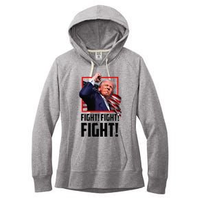 Trump Fight 2024 Trump Shot Fight Trump 2024 Women's Fleece Hoodie