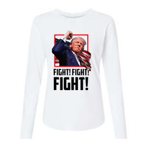 Trump Fight 2024 Trump Shot Fight Trump 2024 Womens Cotton Relaxed Long Sleeve T-Shirt