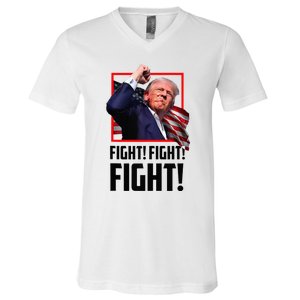 Trump Fight 2024 Trump Shot Fight Trump 2024 V-Neck T-Shirt