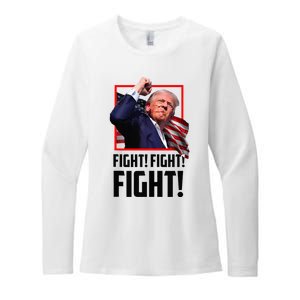 Trump Fight 2024 Trump Shot Fight Trump 2024 Womens CVC Long Sleeve Shirt