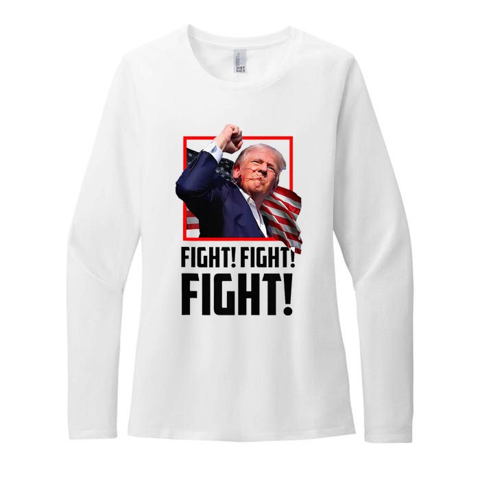 Trump Fight 2024 Trump Shot Fight Trump 2024 Womens CVC Long Sleeve Shirt