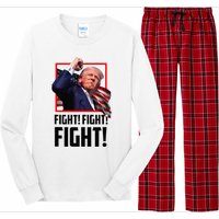 Trump Fight 2024 Trump Shot Fight Trump 2024 Long Sleeve Pajama Set