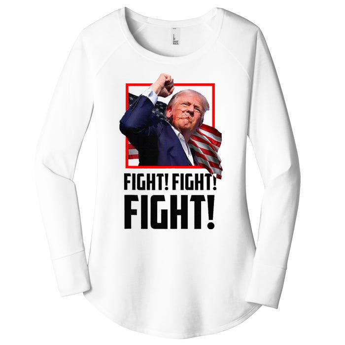 Trump Fight 2024 Trump Shot Fight Trump 2024 Women's Perfect Tri Tunic Long Sleeve Shirt