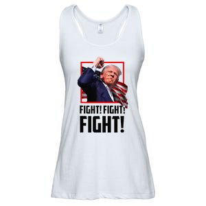 Trump Fight 2024 Trump Shot Fight Trump 2024 Ladies Essential Flowy Tank