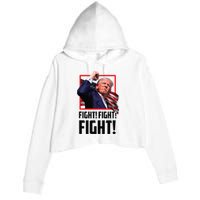 Trump Fight 2024 Trump Shot Fight Trump 2024 Crop Fleece Hoodie