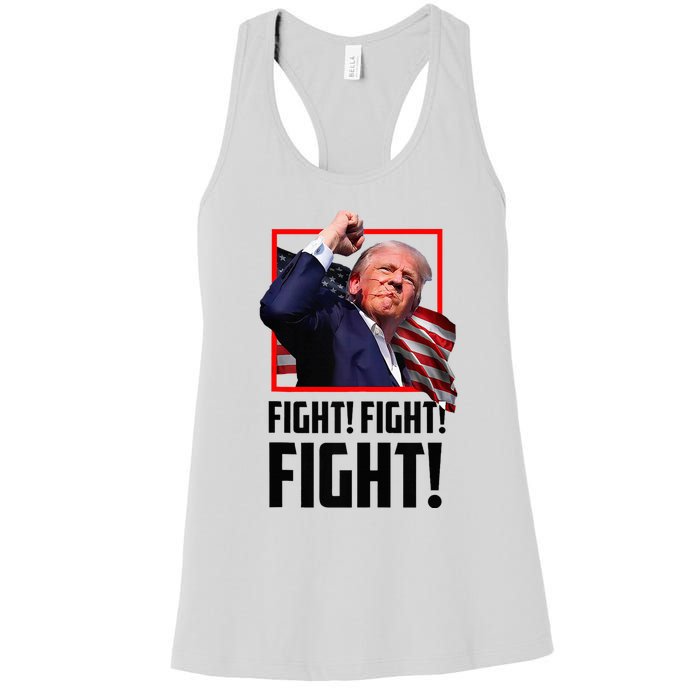 Trump Fight 2024 Trump Shot Fight Trump 2024 Women's Racerback Tank