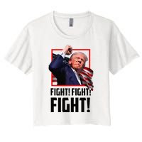 Trump Fight 2024 Trump Shot Fight Trump 2024 Women's Crop Top Tee