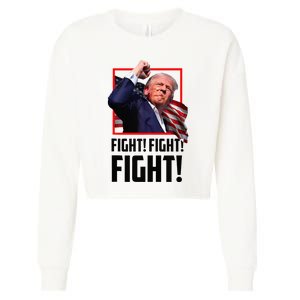 Trump Fight 2024 Trump Shot Fight Trump 2024 Cropped Pullover Crew