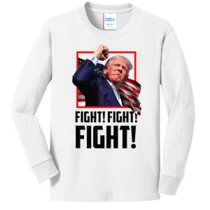 Trump Fight 2024 Trump Shot Fight Trump 2024 Kids Long Sleeve Shirt