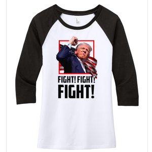 Trump Fight 2024 Trump Shot Fight Trump 2024 Women's Tri-Blend 3/4-Sleeve Raglan Shirt