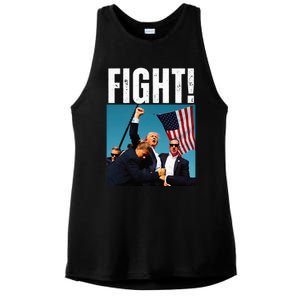 Trump Fight 2024 Trump Shot Fight Trump 2024 Ladies PosiCharge Tri-Blend Wicking Tank