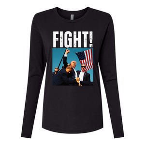 Trump Fight 2024 Trump Shot Fight Trump 2024 Womens Cotton Relaxed Long Sleeve T-Shirt